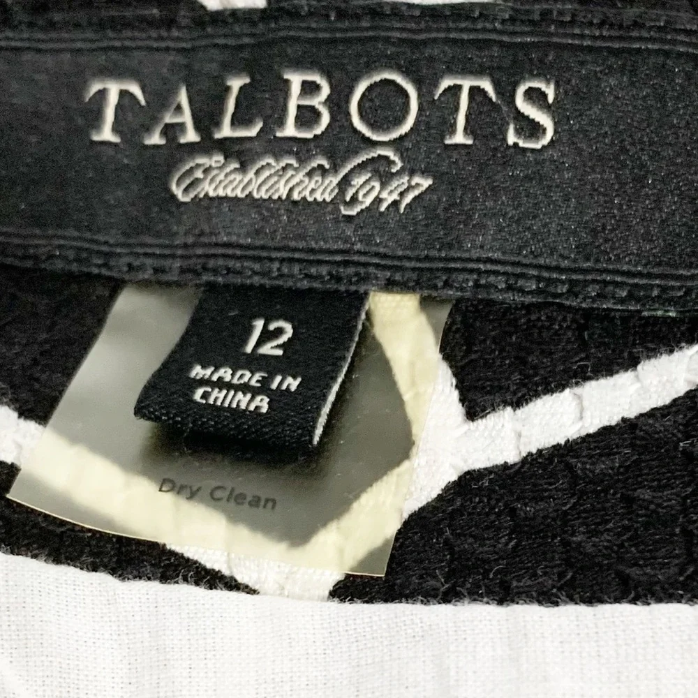 Talbots Geometric Shape Printed A-line Cotton Skirt Front Pleating Invisible Zip - Picture 12 of 14